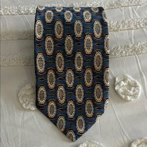 Elegant Geometric Blue Men's Tie
